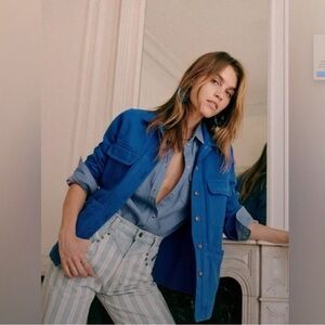 Sezane Willa Denim Chore Jacket size Small